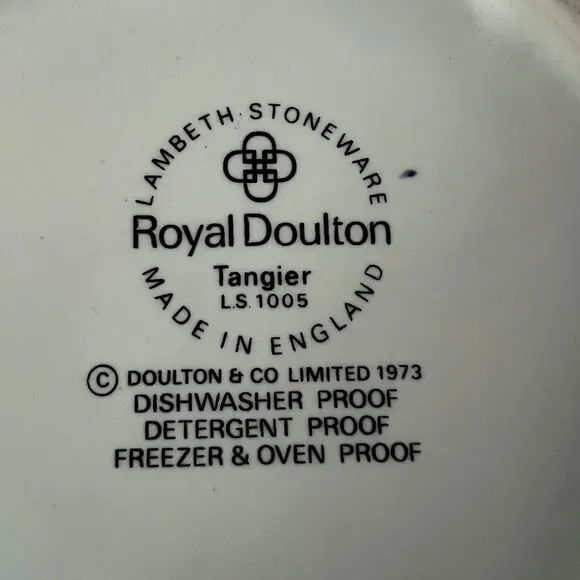 Royal Doulton Tangier Lidded Sugar Jar Bowl Lambeth Stoneware Collection England - Picture 7 of 7